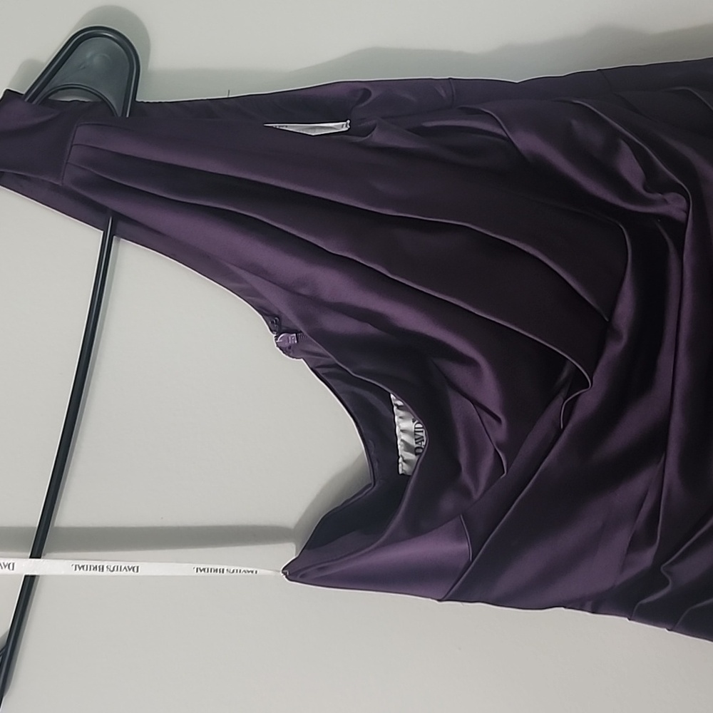 David's Bridal One-Shoulder Dress in Rich Purple